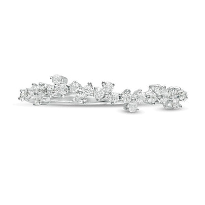 Memoire-Ring mit gestreuten Diamanten 0.25 ct. Gesamtgewicht in 10K Weißgold