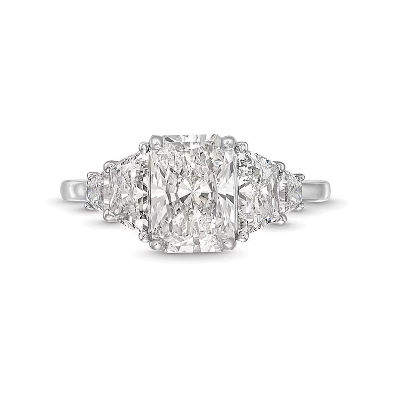 3.38 CT. TW Verlobungsring Radiant-Schliff Labordiamant in 14K Weißgold (F/VS2)