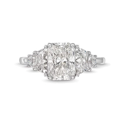 3.38 CT. TW Verlobungsring Radiant-Schliff Labordiamant in 14K Weißgold (F/VS2)