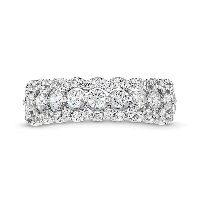 1.0 ct. Gesamtgewicht Diamant-Ring mit Muschelrand in 10K Weißgold
