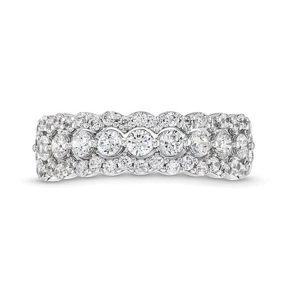 1.0 ct. Gesamtgewicht Diamant-Ring mit Muschelrand in 10K Weißgold