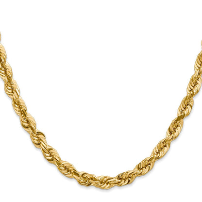 14K Gelbgold 5.5mm Diamantiert Kordel Halskette