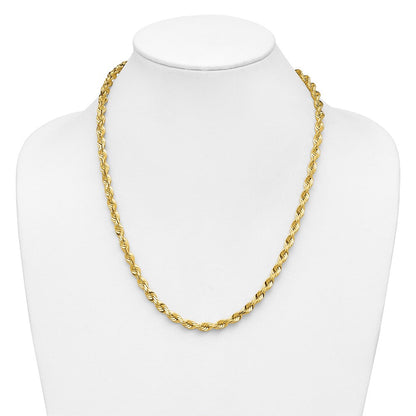 14K Gelbgold 5.5mm Diamantiert Kordel Halskette
