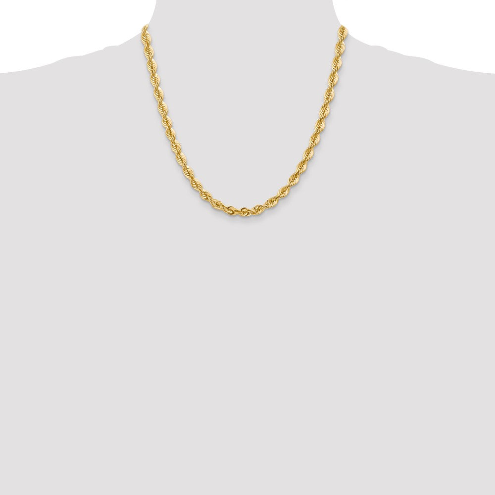 14K Gelbgold 6.0mm Massiv Kordel Halskette