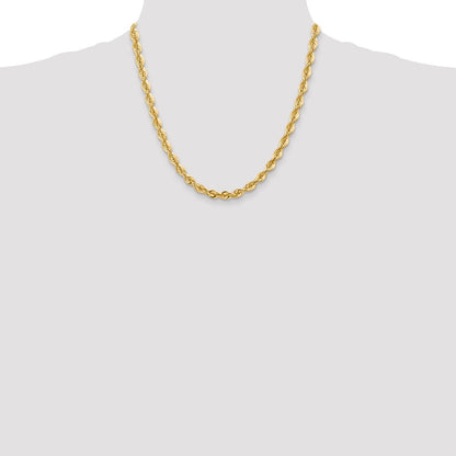 14K Gelbgold 6.0mm Massiv Kordel Halskette