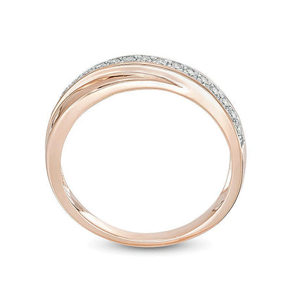 0.2 ct. Gesamtgewicht Diamant Crossover Memoire-Ring in 10K Roségold