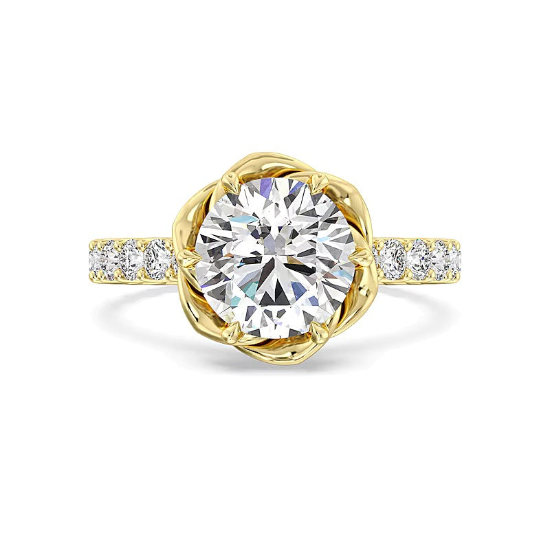 Enchanted Star Belle Verlobungsring 3.88 CT. Gesamtgewicht Labordiamant in 14K Gelbgold (F/VS2)