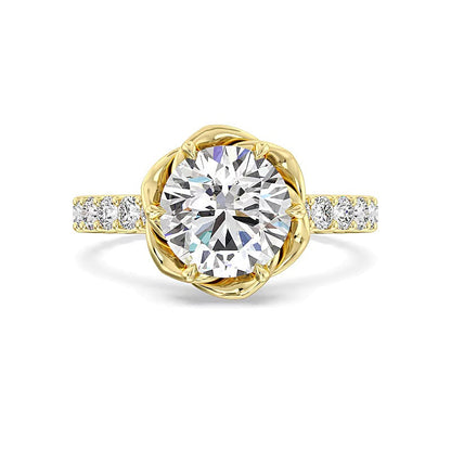 Enchanted Star Belle Verlobungsring 3.88 CT. Gesamtgewicht Labordiamant in 14K Gelbgold (F/VS2)