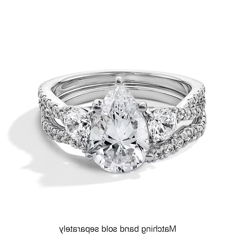 0.25 ct. Gesamtgewicht Labordiamant Contour-Ring in 14K Weißgold (F/SI2)