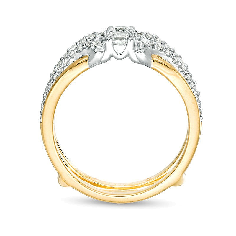 0.5 ct. Gesamtgewicht Diamant Crossover Solitär Enhancer Ring in 10K Bicolor Gold