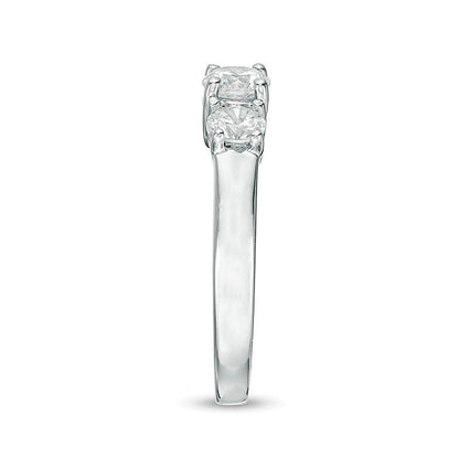 1.0 ct. Gesamtgewicht Diamant Dreistein-Verlobungsring in 14K Weißgold