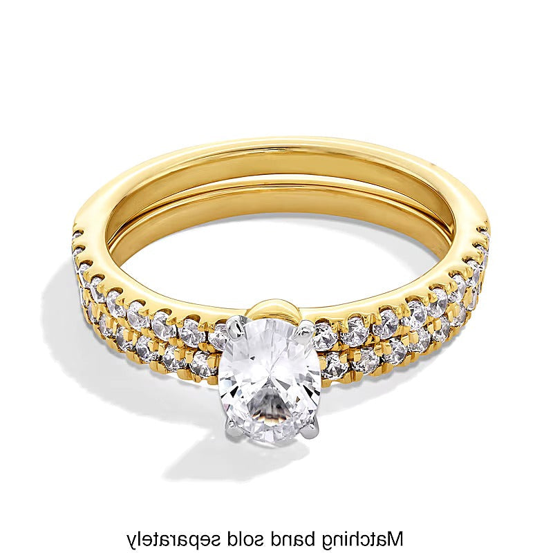 0.25 CT. Gesamtgewicht Labordiamant Contour-Ring in 14K Gelbgold (F/SI2)