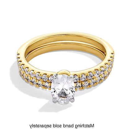 0.25 CT. Gesamtgewicht Labordiamant Contour-Ring in 14K Gelbgold (F/SI2)
