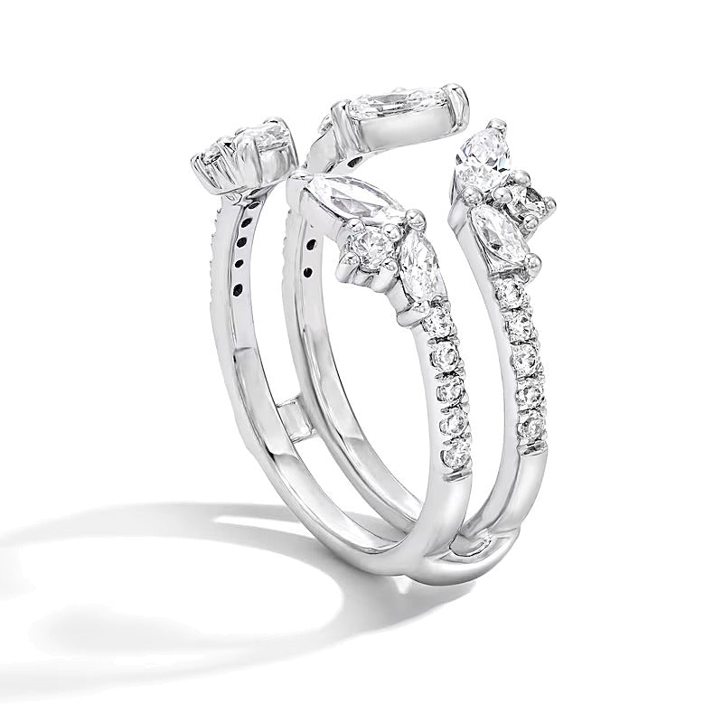1.25 CT. Gesamtgewicht Labordiamant-Ring im Marquise-Schliff in 14K Weißgold (F/VS2)