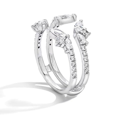 1.25 CT. Gesamtgewicht Labordiamant-Ring im Marquise-Schliff in 14K Weißgold (F/VS2)