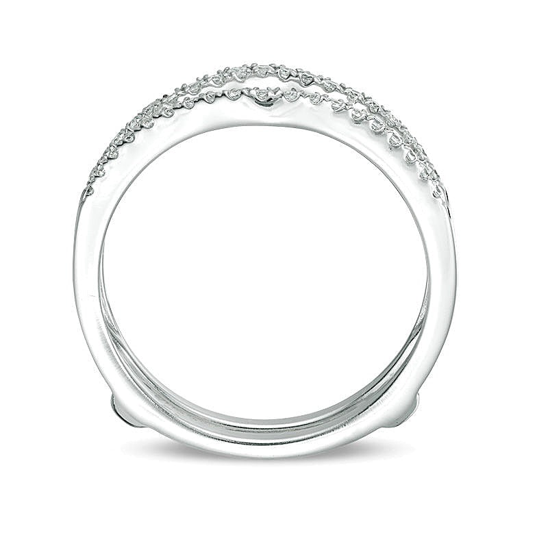 0.25 ct. Gesamtgewicht Diamant Solitär-Enhancer mit Kontur in 14K Weißgold