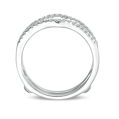 0.25 ct. Gesamtgewicht Diamant Solitär-Enhancer mit Kontur in 14K Weißgold
