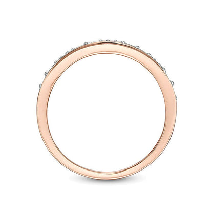 0,13 ct. Gesamtgewicht Ring mit Baguette- und runden Diamanten in 10K Roségold