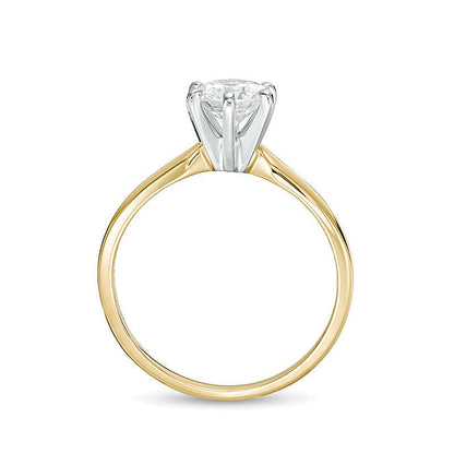 1.0 CT. Diamant-Solitär Verlobungsring in 14K Gelbgold (I/I2)