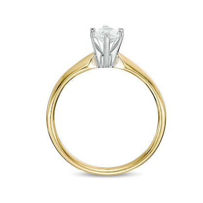 1.0 CT. Marquise Diamant Solitär Verlobungsring in 14K Gelbgold (I/I2)
