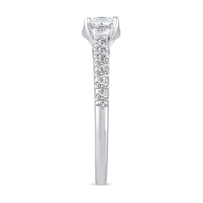 1.0 CT. Gesamtgewicht Diamant-Brautset im Princess-Schliff mit verstecktem Rahmen in 14K Weißgold (I/I2)