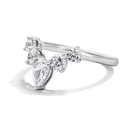 1.0 CT. TW tropfenförmiger Labordiamant Solitär Enhancer Ring in 14K Weißgold (F/VS2)