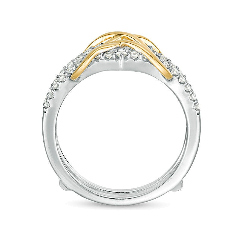 0.38 ct. Gesamtgewicht Diamant Infinity Chevron Solitär-Enhancer Ring in 10K Two-Tone Gold