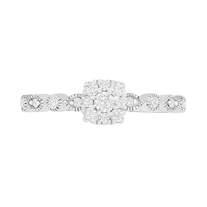0,38 ct. Gesamtgewicht Komposit-Diamant Brautset im Vintage-Stil in 10K Weißgold