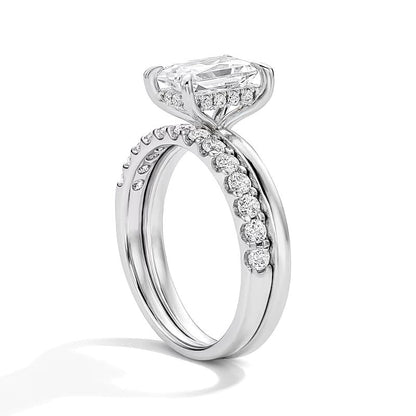 2.0 ct. Gesamtgewicht Labordiamant-Braut-Set im Radiant-Schliff in 14K Weißgold (F/VS2)
