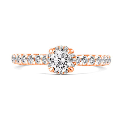 1.0 CT. Gesamtgewicht Diamant Braut-Set mit verborgenem Rahmen in 14K Roségold (I/I2)
