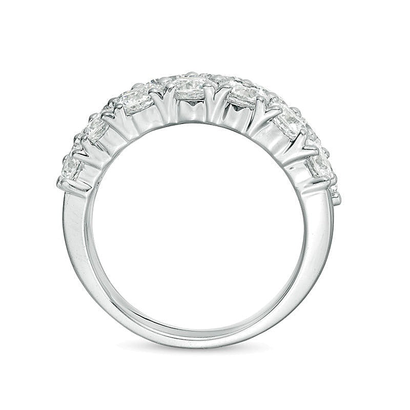 3.0 ct. Gesamtgewicht Diamant Memoire-Ring zweireihig in 10K Weißgold