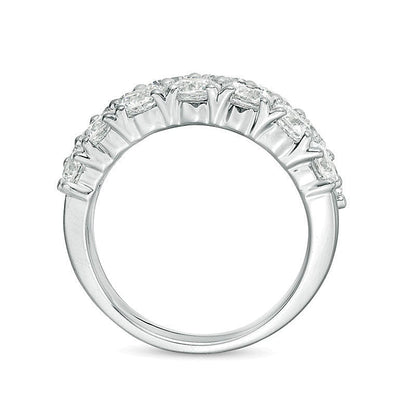 3.0 ct. Gesamtgewicht Diamant Memoire-Ring zweireihig in 10K Weißgold