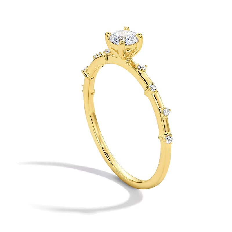 0.25 ct. Gesamtgewicht Labordiamant Freundschaftsring in 10K Gelbgold (F/SI2)