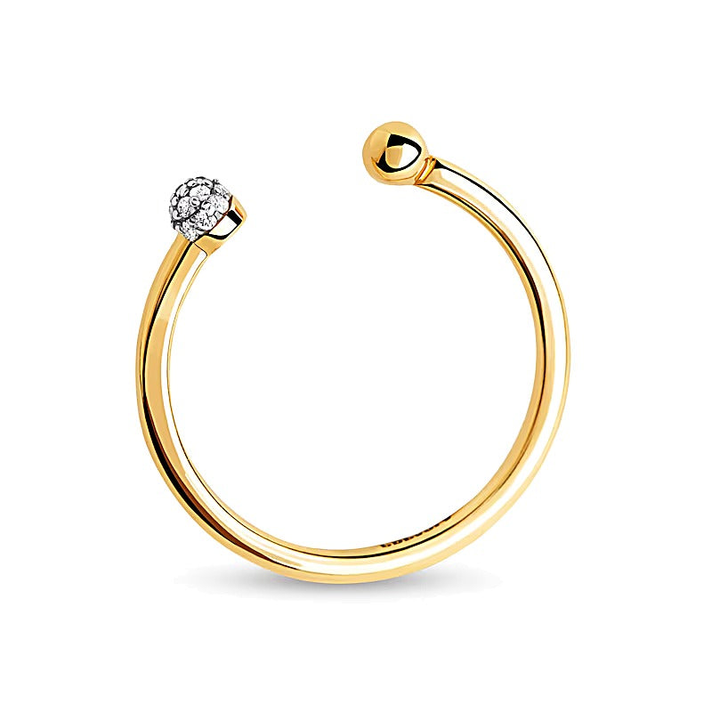 0,05 ct. Gesamtgewicht Labordiamant Ring offen in 18K Gelbgold