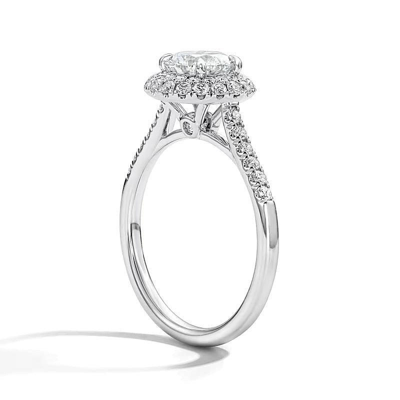 1.5 CT. Gesamtgewicht Labordiamant Verlobungsring mit Halo in 14K Weißgold (F/VS2)