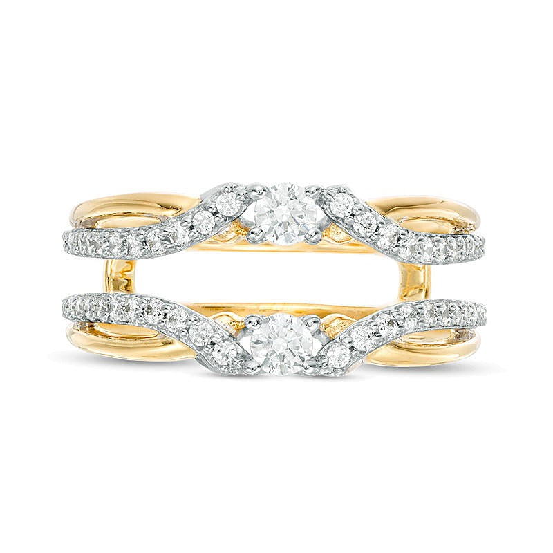 0.5 ct. Gesamtgewicht Diamant Crossover Solitär Enhancer Ring in 10K Bicolor Gold