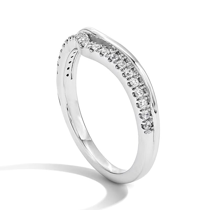 0,17 ct. Gesamtgewicht Labordiamant Konturring in 14K Weißgold (F/VS2)
