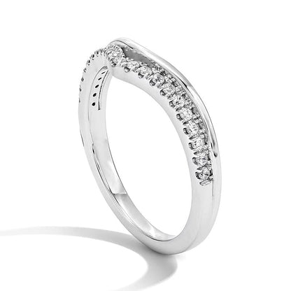 0,17 ct. Gesamtgewicht Labordiamant Konturring in 14K Weißgold (F/VS2)