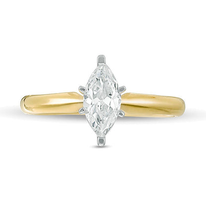 1.0 CT. Marquise Diamant Solitär Verlobungsring in 14K Gelbgold (I/I2)