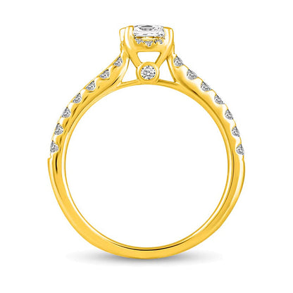 1.0 CT. TW Braut-Set mit Diamanten im Princess- und Rundschliff in 14K Gelbgold (I/I2)