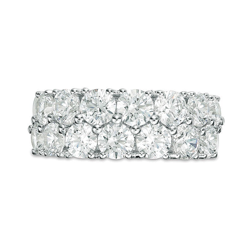 3.0 ct. Gesamtgewicht Diamant Memoire-Ring zweireihig in 10K Weißgold
