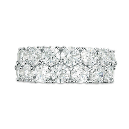 3.0 ct. Gesamtgewicht Diamant Memoire-Ring zweireihig in 10K Weißgold