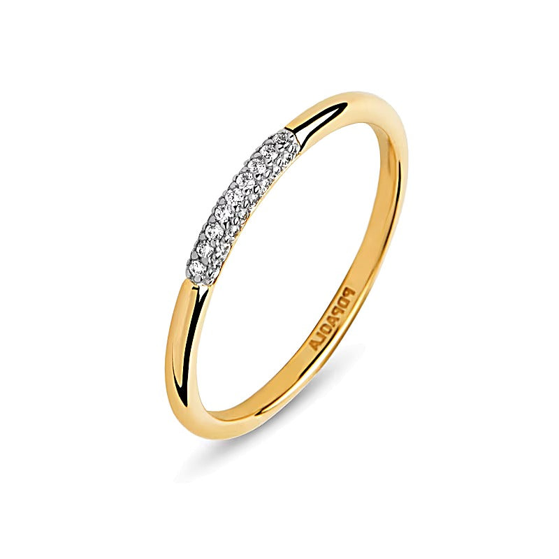 PDPAOLA™ bei Zales 0,1 ct. Gesamtgewicht Labordiamant schmaler Ring in 18K Gelbgold