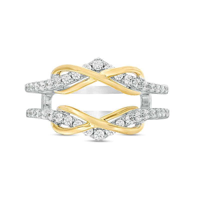 0.38 ct. Gesamtgewicht Diamant Infinity Chevron Solitär-Enhancer Ring in 10K Two-Tone Gold