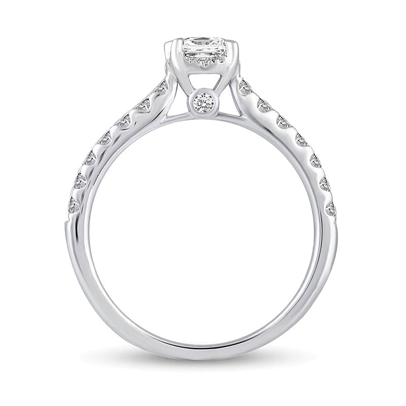 1.0 CT. Gesamtgewicht Diamant-Brautset im Princess-Schliff mit verstecktem Rahmen in 14K Weißgold (I/I2)