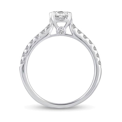 1.0 CT. Gesamtgewicht Diamant-Brautset im Princess-Schliff mit verstecktem Rahmen in 14K Weißgold (I/I2)