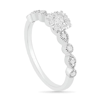 0,38 ct. Gesamtgewicht Komposit-Diamant Brautset im Vintage-Stil in 10K Weißgold