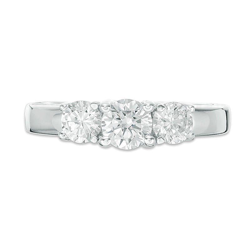 1.0 ct. Gesamtgewicht Diamant Dreistein-Verlobungsring in 14K Weißgold