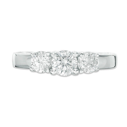 1.0 ct. Gesamtgewicht Diamant Dreistein-Verlobungsring in 14K Weißgold