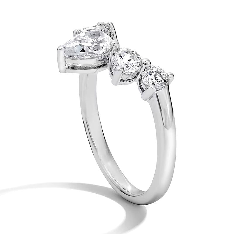 1.0 CT. TW tropfenförmiger Labordiamant Solitär Enhancer Ring in 14K Weißgold (F/VS2)